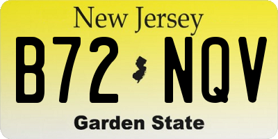 NJ license plate B72NQV