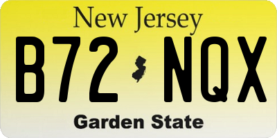 NJ license plate B72NQX