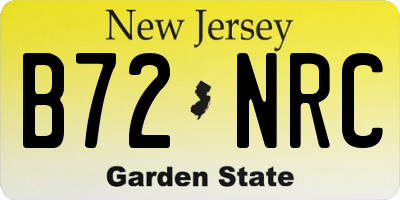 NJ license plate B72NRC