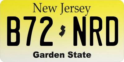 NJ license plate B72NRD
