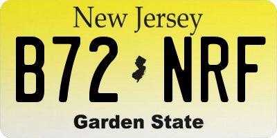 NJ license plate B72NRF