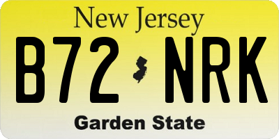 NJ license plate B72NRK