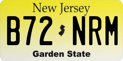 NJ license plate B72NRM