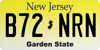 NJ license plate B72NRN