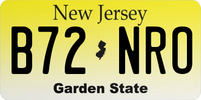 NJ license plate B72NRO