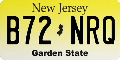 NJ license plate B72NRQ