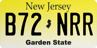 NJ license plate B72NRR