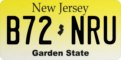 NJ license plate B72NRU