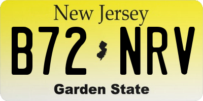 NJ license plate B72NRV