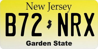 NJ license plate B72NRX