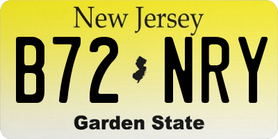 NJ license plate B72NRY
