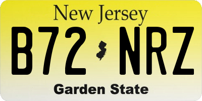 NJ license plate B72NRZ