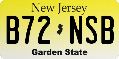 NJ license plate B72NSB