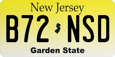 NJ license plate B72NSD