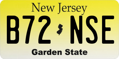 NJ license plate B72NSE