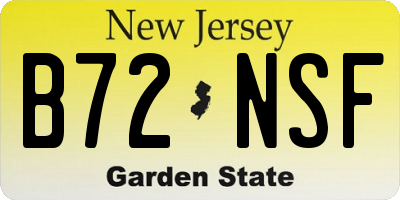 NJ license plate B72NSF