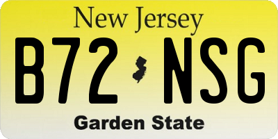 NJ license plate B72NSG