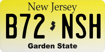 NJ license plate B72NSH