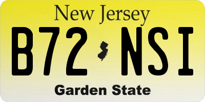 NJ license plate B72NSI