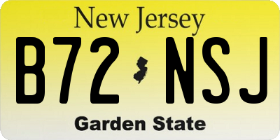 NJ license plate B72NSJ