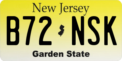 NJ license plate B72NSK