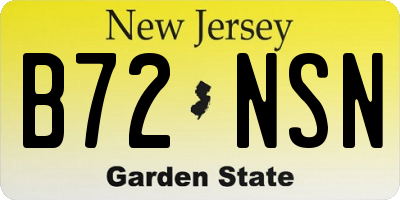 NJ license plate B72NSN