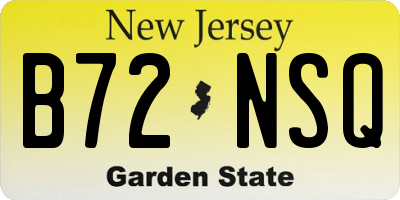 NJ license plate B72NSQ