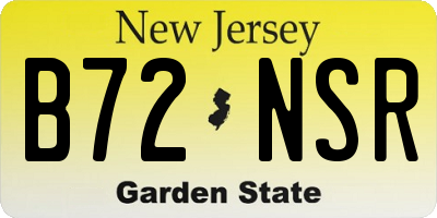 NJ license plate B72NSR