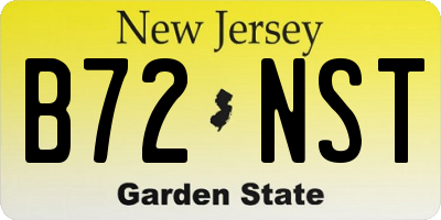 NJ license plate B72NST