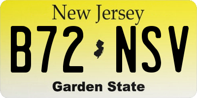 NJ license plate B72NSV