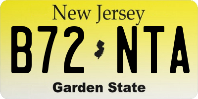 NJ license plate B72NTA