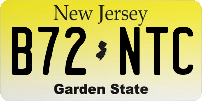 NJ license plate B72NTC