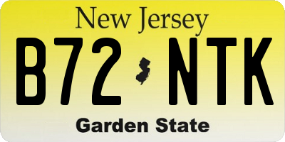 NJ license plate B72NTK