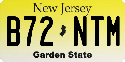 NJ license plate B72NTM
