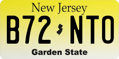NJ license plate B72NTO