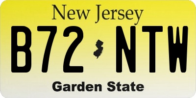 NJ license plate B72NTW