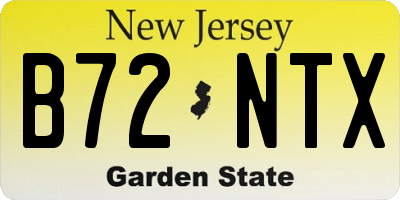 NJ license plate B72NTX