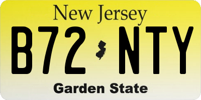 NJ license plate B72NTY