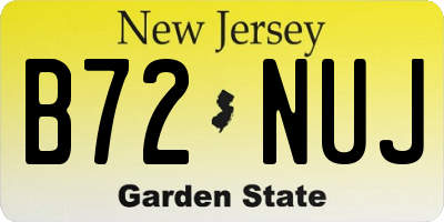 NJ license plate B72NUJ