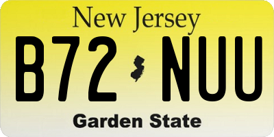NJ license plate B72NUU