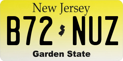 NJ license plate B72NUZ