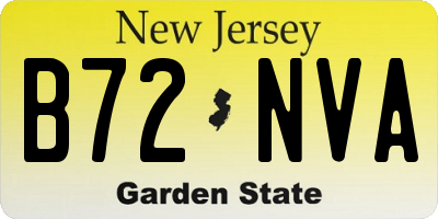 NJ license plate B72NVA