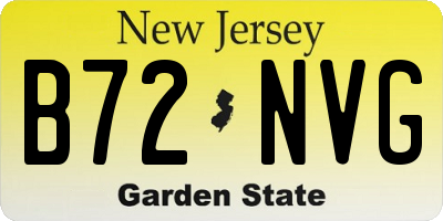 NJ license plate B72NVG