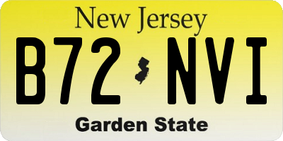 NJ license plate B72NVI