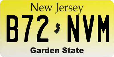 NJ license plate B72NVM