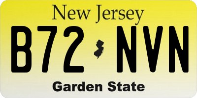 NJ license plate B72NVN