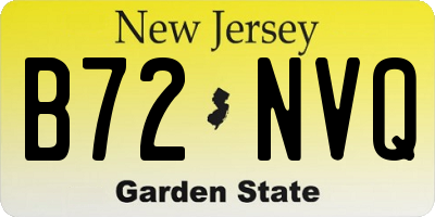 NJ license plate B72NVQ