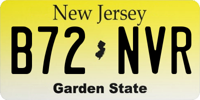 NJ license plate B72NVR