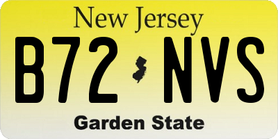 NJ license plate B72NVS