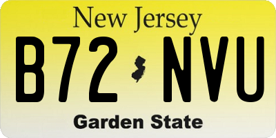 NJ license plate B72NVU